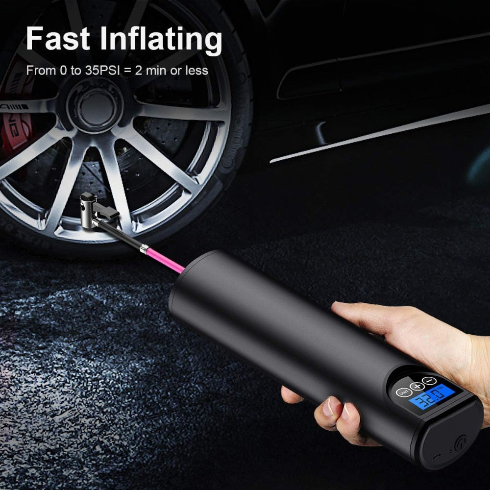 Tyre Inflator Cordless Portable Compressor Digital Car